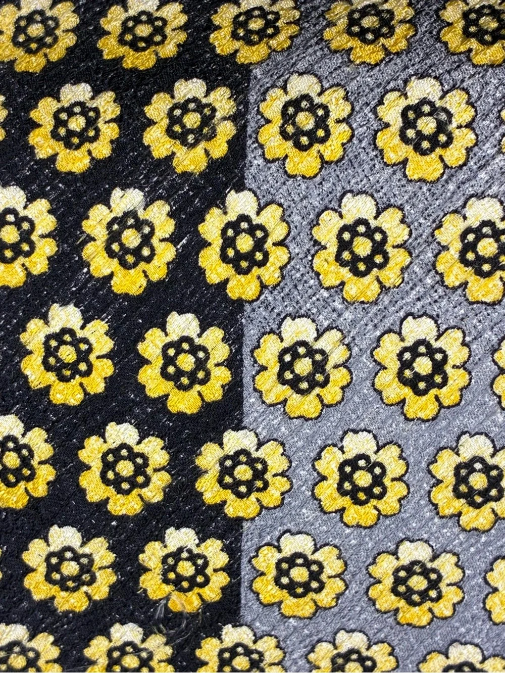VTG -VITALIANO PANCALDI Rare Luxury Two Tone Weave Tie with Gold Logo Plaque